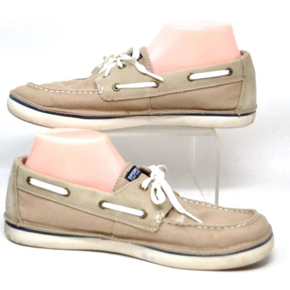 SPERRY TOP SIDER Boat Shoes Men's Size 7 M Cruz Slip On Khaki YB52484